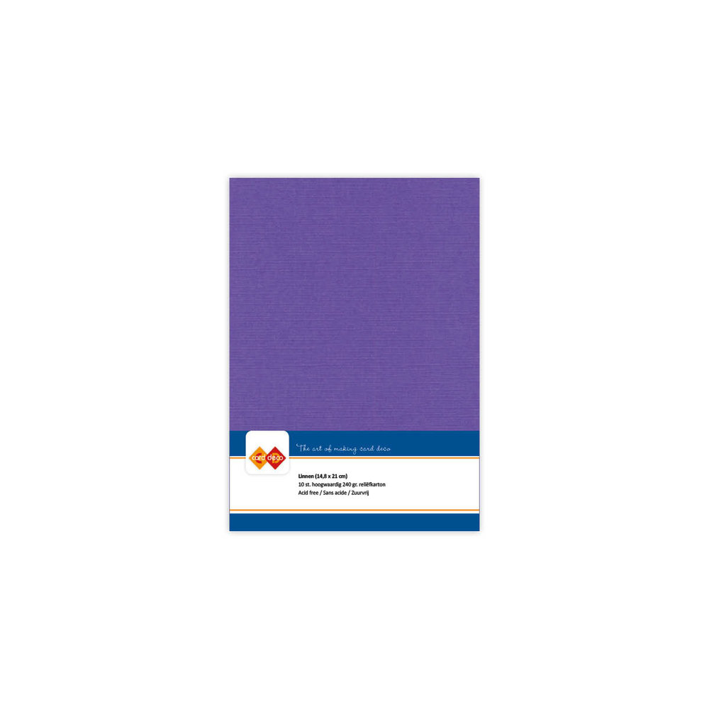 Card Deco Linen Cardstock A5 Violet (10pcs) (LKK-A518)