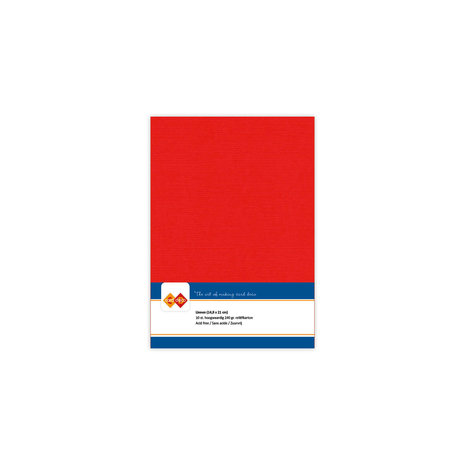 Card Deco Linen Cardstock A5 Red (10pcs) (LKK-A513)