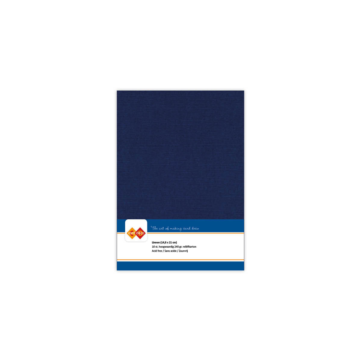 Card Deco Linen Cardstock A5 Dark Blue (10pcs) (LKK-A530) - Craftlines B.V.