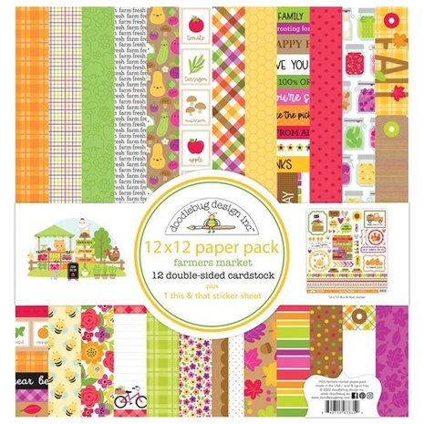 Doodlebug Design Farmers Market 12x12 Inch Paper Pack (7835) (DISCONTINUED) Doodlebug Design Farmers Market 12x12 Inch Paper Pack (7835) (DISCONTINUED)