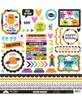 Doodlebug Design monster madness this & that stickers (7872) (DISCONTINUED)