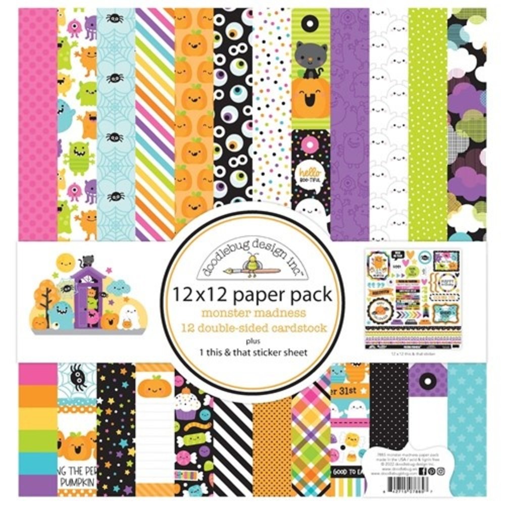 Doodlebug Design Monster Madness 12x12 Inch Paper Pack (7885) (DISCONTINUED) Doodlebug Design Monster Madness 12x12 Inch Paper Pack (7885) (DISCONTINUED)