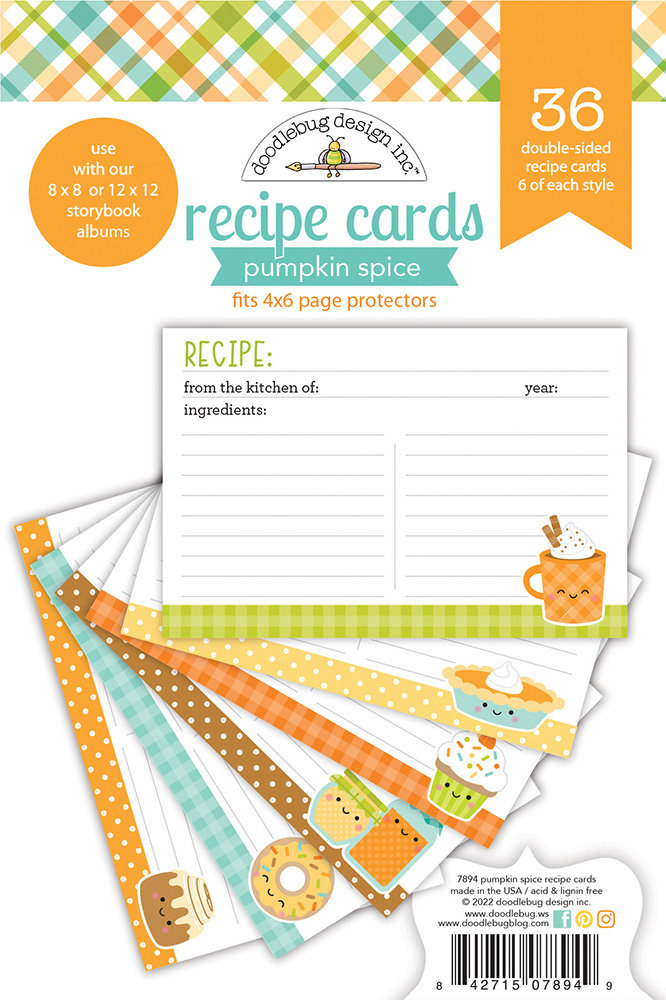 Doodlebug Design Pumpkin Spice Recipe Cards (7894) (OUTLET)
