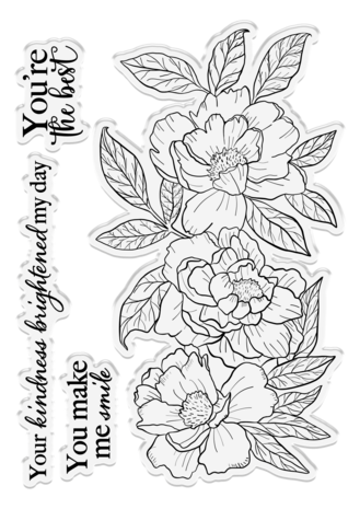Crafter's Companion Say It With Flowers Stamp & Die Pretty Peonies (S-SIWF-STD-PRPE) (OUTLET)