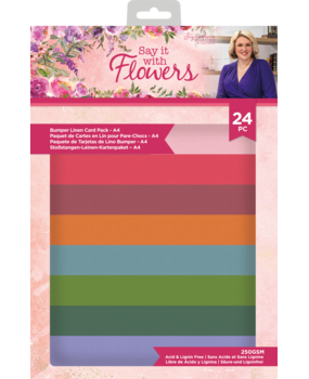 Crafter's Companion Say It With Flowers A4 Bumper Linen Card Pack (S-SIWF-BUMPLIN-A4) (OUTLET)