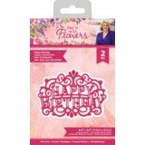 Crafter's Companion Say It With Flowers Metal Die Happy Birthday (S-SIWF-MD-HBIR) (OUTLET)