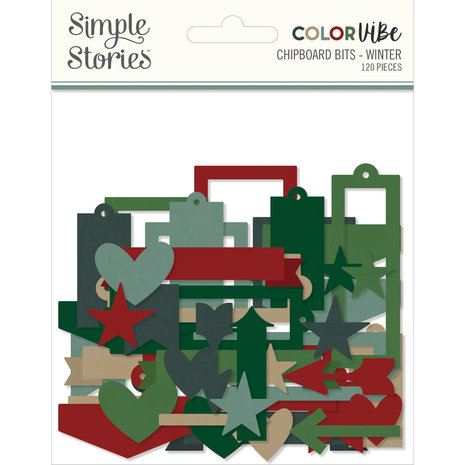 Simple Stories Color Vibe Chipboard Bits Winter (SIS19035) (DISCONTINUED)