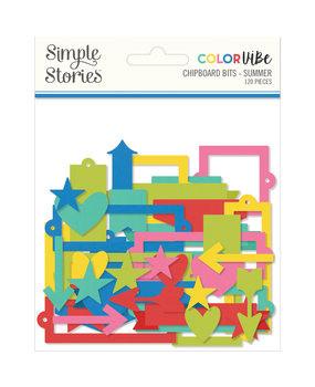 Simple Stories Color Vibe Chipboard Bits Summer (SIS19025) (DISCONTINUED)