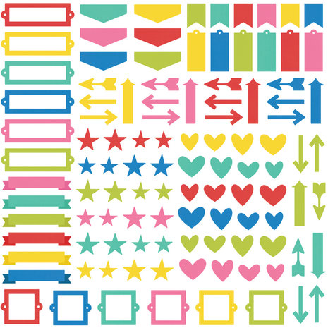 Simple Stories Color Vibe Chipboard Bits Summer (SIS19025) (DISCONTINUED)