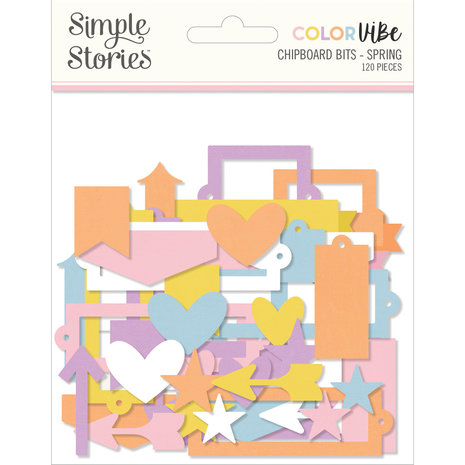 Simple Stories Color Vibe Chipboard Bits Spring (19020) (DISCONTINUED)