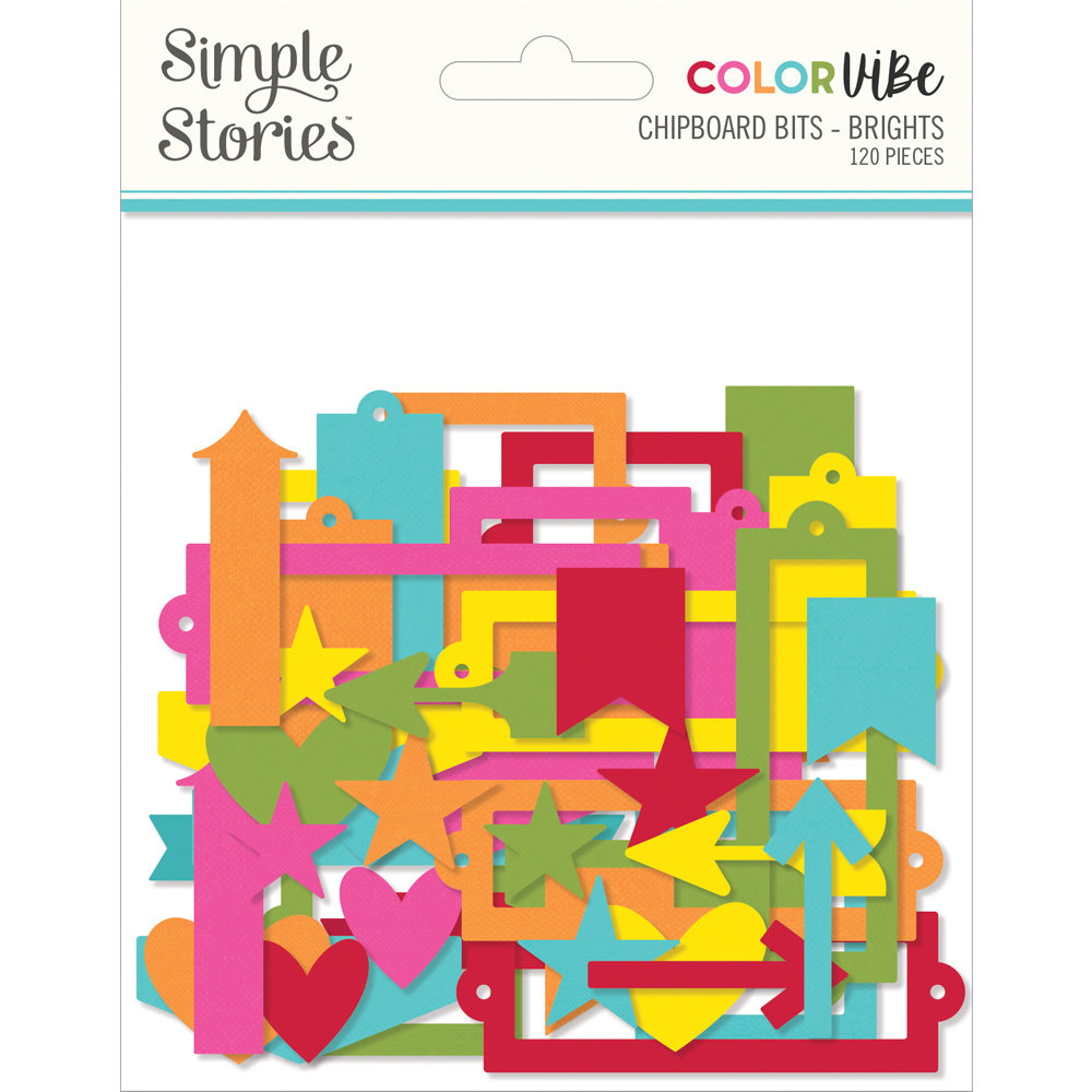 Simple Stories Color Vibe Chipboard Bits Brights (19010) (DISCONTINUED)