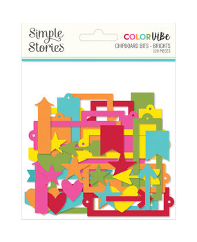 Simple Stories Color Vibe Chipboard Bits Brights (19010) (DISCONTINUED)