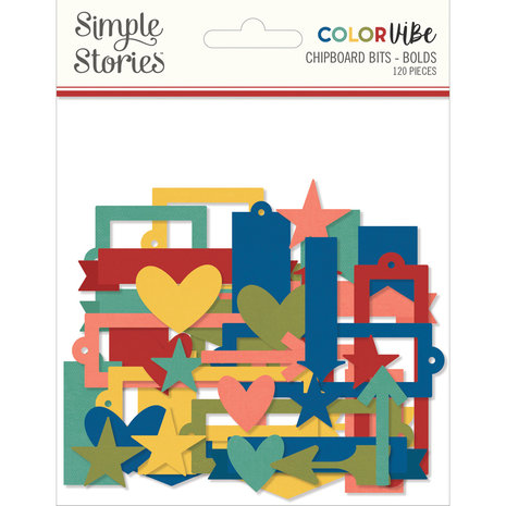 Simple Stories Color Vibe Chipboard Bits Bolds (SIS19015) (DISCONTINUED)