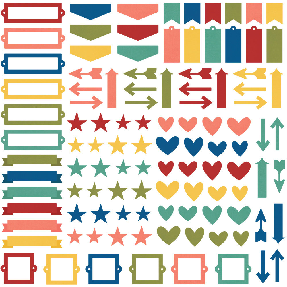 Simple Stories Color Vibe Chipboard Bits Bolds (SIS19015) (DISCONTINUED)