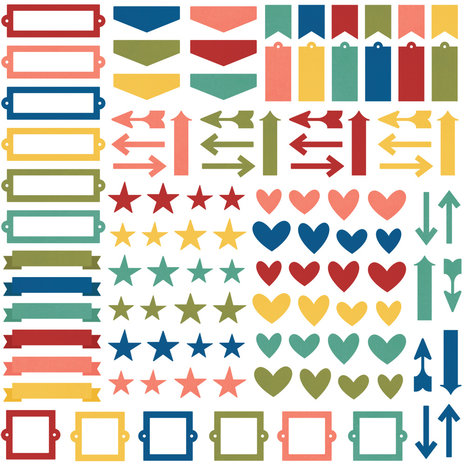 Simple Stories Color Vibe Chipboard Bits Bolds (SIS19015) (DISCONTINUED)