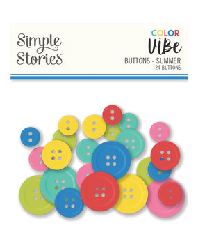 Simple Stories Color Vibe Buttons Summer (SIS19027) (DISCONTINUED) Simple Stories Color Vibe Buttons Summer (SIS19027) (DISCONTINUED)