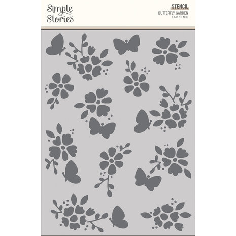 Simple Stories The Simple Life Stencil Butterfly Garden (18826) (DISCONTINUED)