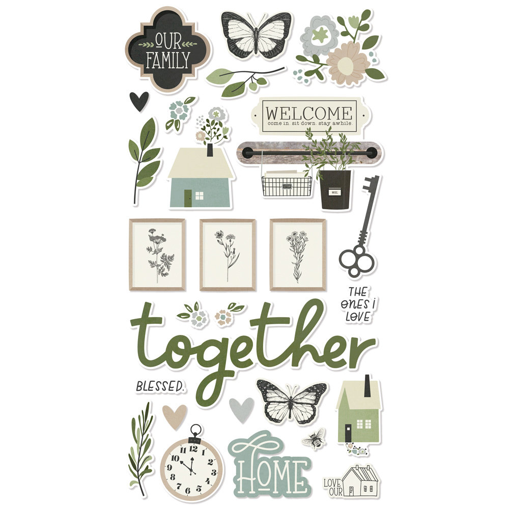 Simple Stories The Simple Life Chipboard Stickers (18816) (DISCONTINUED)