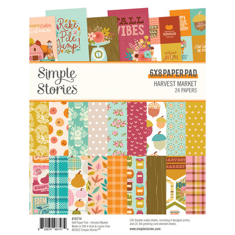 Simple Stories Harvest Market 6x8 Inch Paper Pad (18714) (DISCONTINUED)