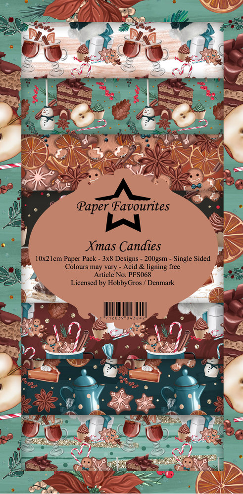 Paper Favourites Xmas Candies Slim Paper Pack (PFS068) (DISCONTINUED)