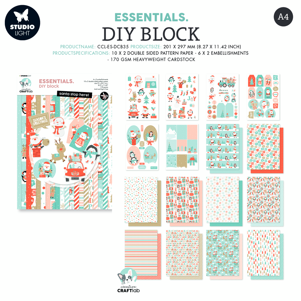 Creative Craftlab Essentials DIY Block Santa Stop Here! (CCL-ES-DCB35) (OUTLET) Creative Craftlab Essentials DIY Block Santa Stop Here! (CCL-ES-DCB35) (OUTLET)
