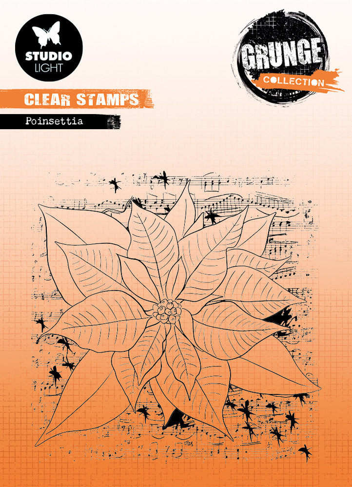 Studio Light Poinsettia Grunge Stamps (SL-GR-STAMP319) (OUTLET) Studio Light Poinsettia Grunge Stamps (SL-GR-STAMP319) (OUTLET)