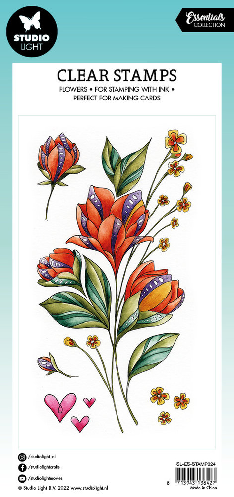Studio Light Striped Bouquet Essentials Clear Stamps (SL-ES-STAMP324) (OUTLET)