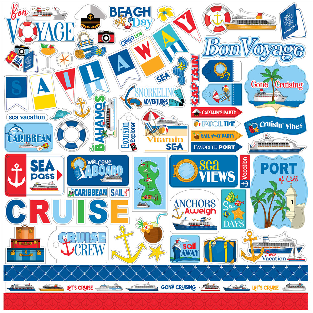 Carta Bella Bon Voyage 12x12 Inch Element Sticker (CBBV161014) (OUTLET)