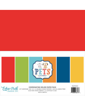 Echo Park Pets 12x12 Inch Coordinating Solids Paper Pack (PET293015) (DISCONTINUED)
