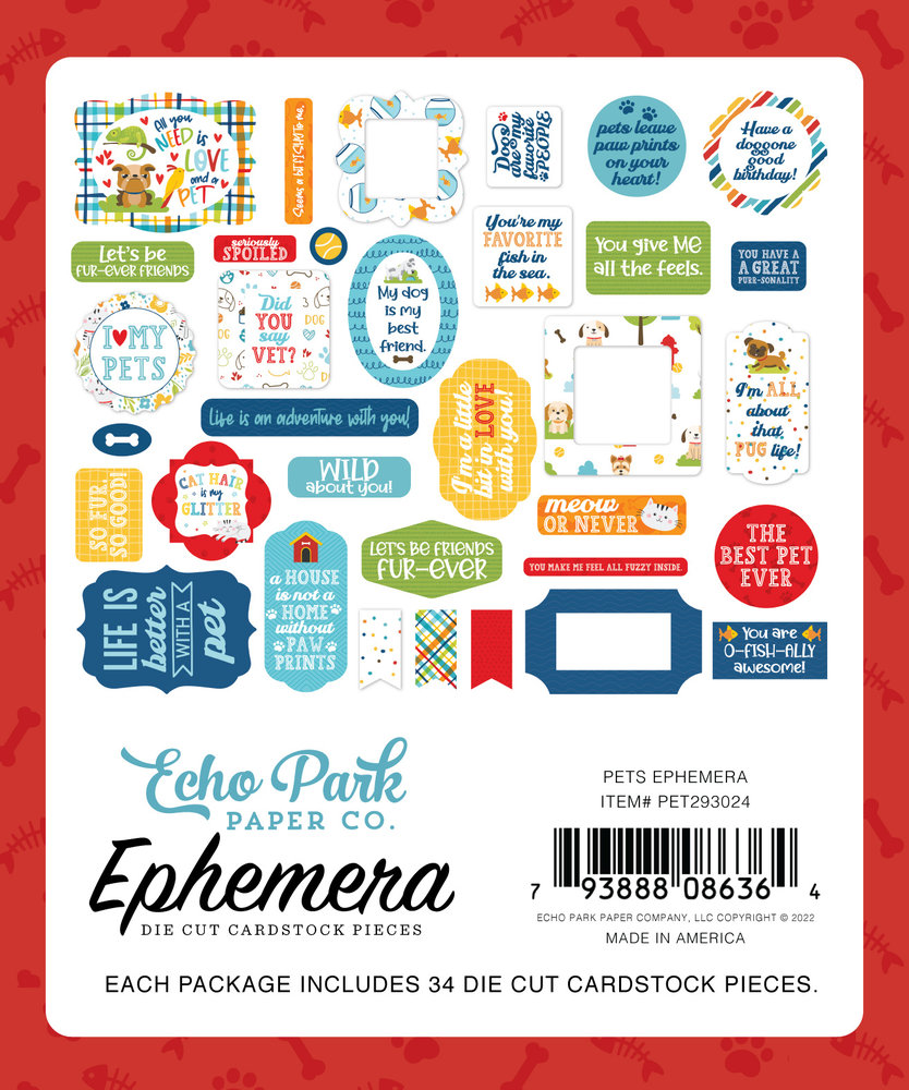 Echo Park Pets Ephemera (PET293024) (DISCONTINUED) Echo Park Pets Ephemera (PET293024) (DISCONTINUED)