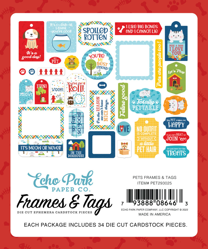 Echo Park Pets Frames & Tags (PET293025) (OUTLET)