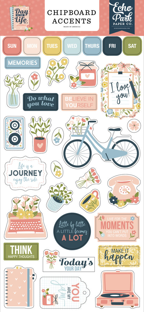 Echo Park Day In The Life No. 2 Chipboard Accents (DLN292021) (DISCONTINUED)