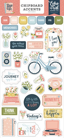 Echo Park Day In The Life No. 2 Chipboard Accents (DLN292021) (DISCONTINUED)