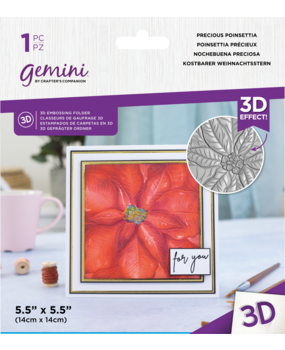 Gemini Macro 3D Embossing Folder Precious Poinsettia (GEM-EF5.5-3D-PRPO) (DISCONTINUED)