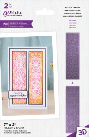 Gemini Floral Panel 3D Embossing Folder Classic Damask (GEM-EF2-3D-CLDA) (DISCONTINUED) Gemini Floral Panel 3D Embossing Folder Classic Damask (GEM-EF2-3D-CLDA) (DISCONTINUED)