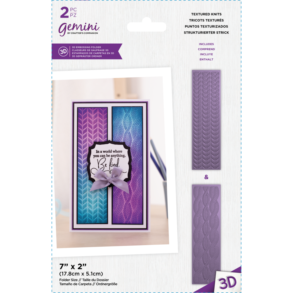 Floral Panel 3D Embossing Folder Textured Knits (GEMEF23DTEKN