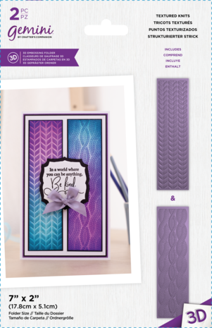 Gemini Floral Panel 3D Embossing Folder Textured Knits (GEM-EF2-3D-TEKN) (DISCONTINUED) Gemini Floral Panel 3D Embossing Folder Textured Knits (GEM-EF2-3D-TEKN) (DISCONTINUED)