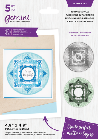 Gemini Heritage Heritage Scrolls Elements Dies (GEM-MD-ELE-HESCR) (DISCONTINUED) Gemini Heritage Heritage Scrolls Elements Dies (GEM-MD-ELE-HESCR) (DISCONTINUED)