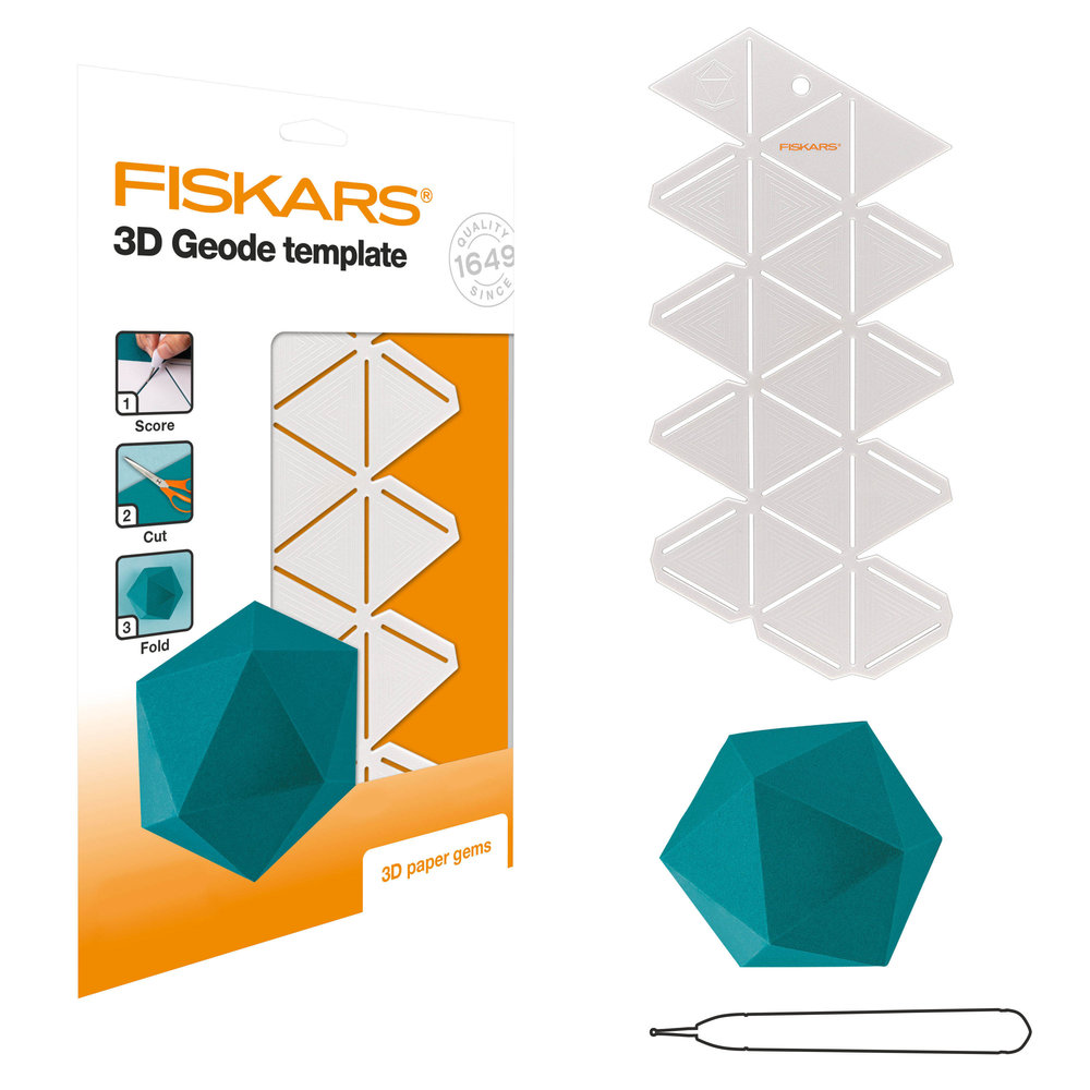 Fiskars 3D Paper Gems Template Geode (1059566) (DISCONTINUED) Fiskars 3D Paper Gems Template Geode (1059566) (DISCONTINUED)