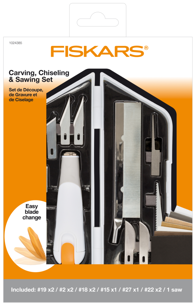 Fiskars Carving, Chiseling & Sawing Set (1024385) (DISCONTINUED) Fiskars Carving, Chiseling & Sawing Set (1024385) (DISCONTINUED)