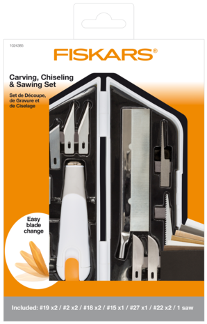 Fiskars Carving, Chiseling & Sawing Set (1024385) (DISCONTINUED) Fiskars Carving, Chiseling & Sawing Set (1024385) (DISCONTINUED)