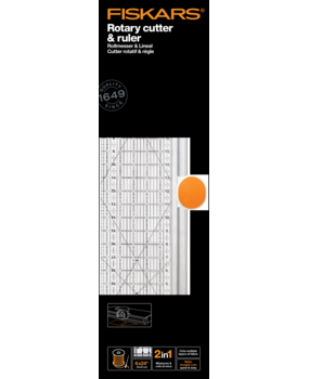 Fiskars Rotary Cutter & Ruler Combo 6x24 Inch Ø45mm (1014651) (DISCONTINUED)