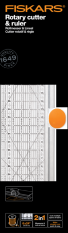 Fiskars Rotary Cutter & Ruler Combo 6x24 Inch Ø45mm (1014651) (DISCONTINUED)