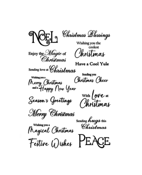 Crafty Individuals Christmas Sentiments Unmounted Rubber Stamps (CI-614) (OUTLET)