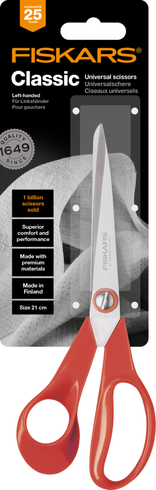 Fiskars Scissors Classic Universal 21cm Left-handed (1005147) (DISCONTINUED) Fiskars Scissors Classic Universal 21cm Left-handed (1005147) (DISCONTINUED)