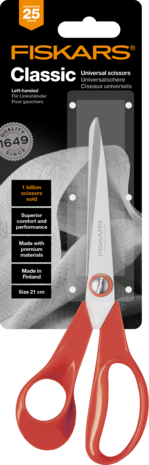 Fiskars Scissors Classic Universal 21cm Left-handed (1005147) (DISCONTINUED) Fiskars Scissors Classic Universal 21cm Left-handed (1005147) (DISCONTINUED)