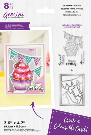 Gemini Colourable Create-a-Card Stamp & Die Celebrate Your Day (GEM-STD-CYDA) (DISCONTINUED)