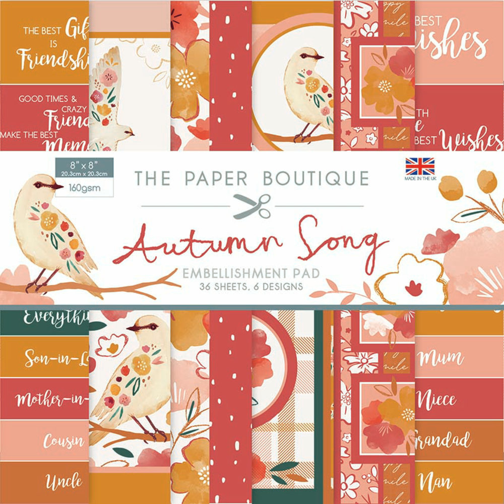 The Paper Boutique Autumn Song 8x8 Inch Embellishments Pad (PB1464) (OUTLET) The Paper Boutique Autumn Song 8x8 Inch Embellishments Pad (PB1464) (OUTLET)