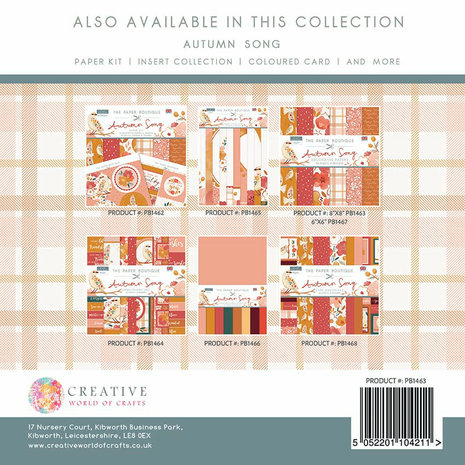 The Paper Boutique Autumn Song 8x8 Inch Decorative Papers (PB1463) (OUTLET)