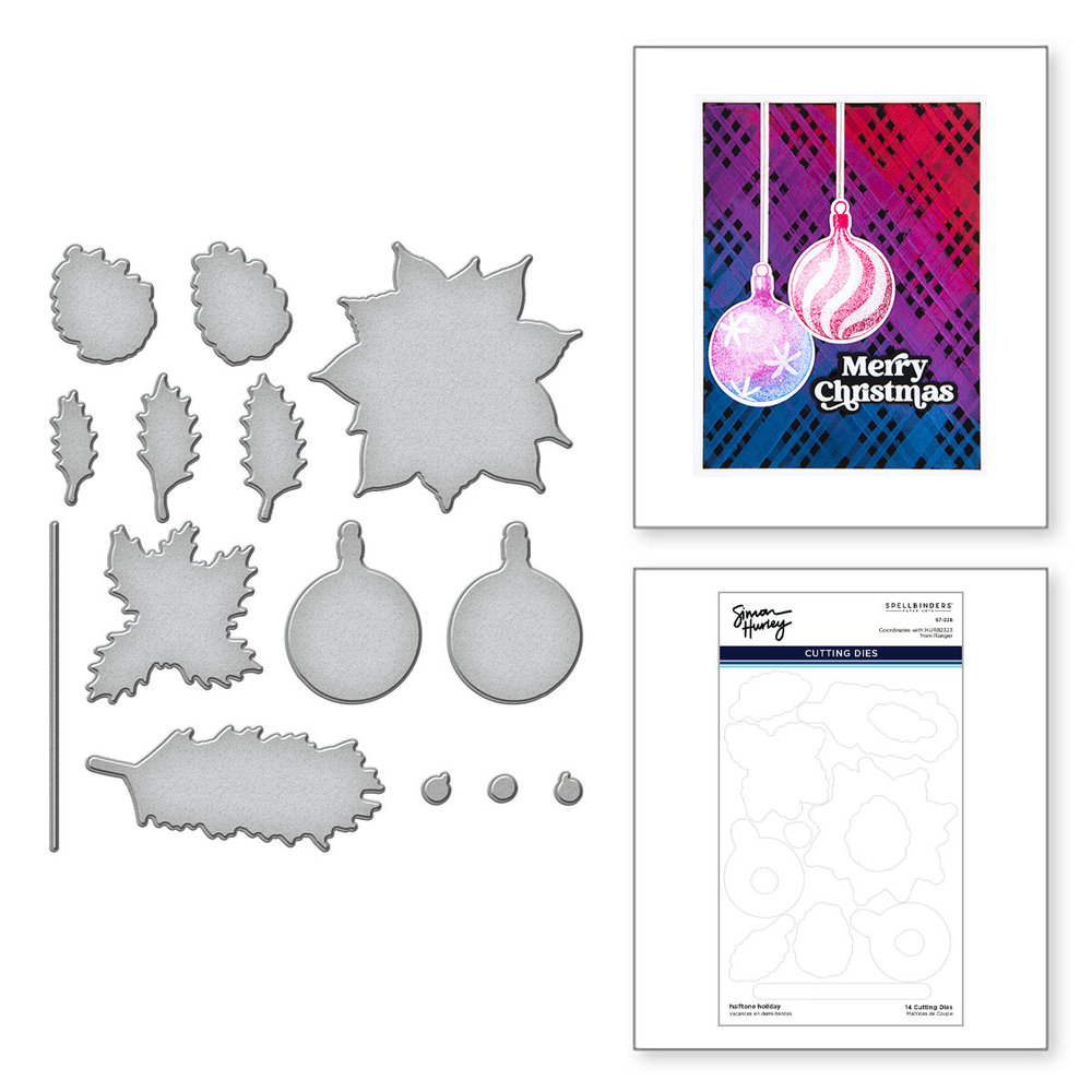 Spellbinders Halftone Holiday Etched Dies (S7-228) (OUTLET)